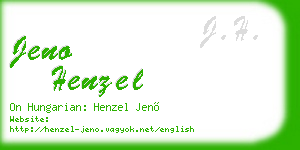 jeno henzel business card